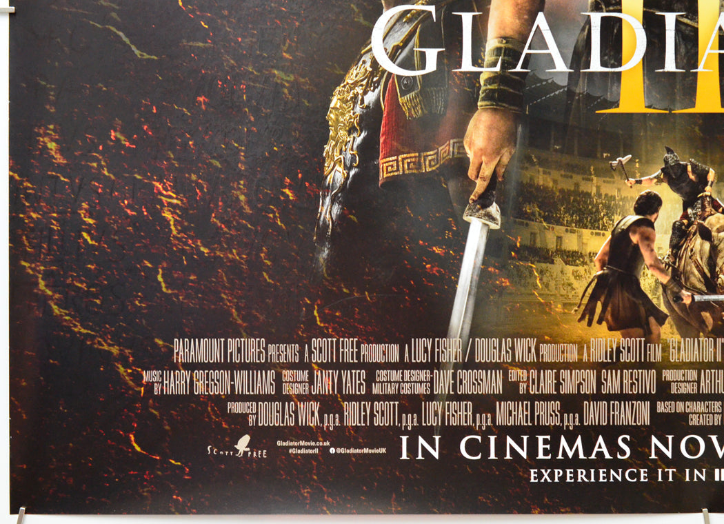Gladiator II (Bottom Left) Cinema Quad Movie Poster 