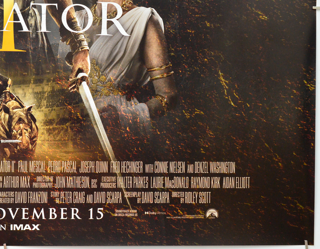Gladiator II (Bottom Right) Cinema Quad Movie Poster 