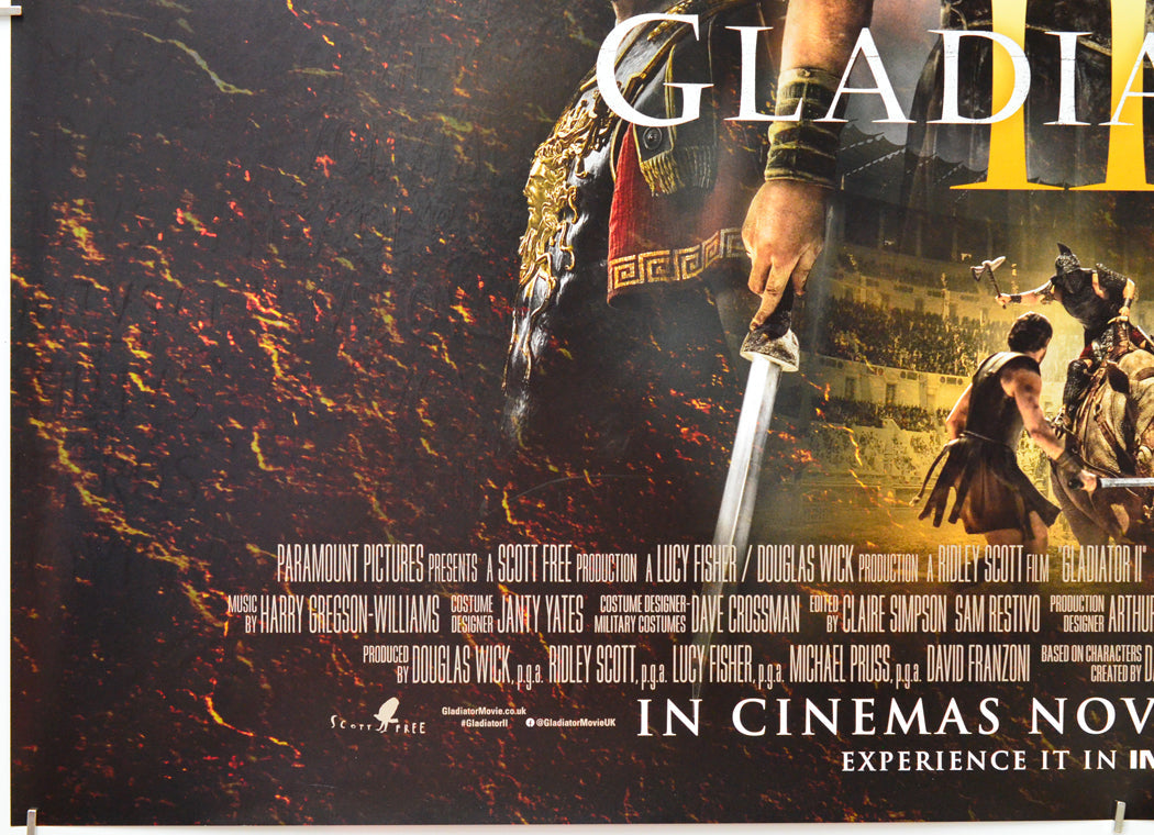 Gladiator II (Bottom Left) Cinema Quad Movie Poster 