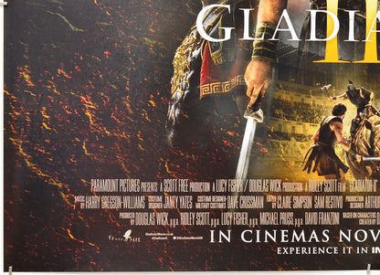 Gladiator II (Bottom Left) Cinema Quad Movie Poster 