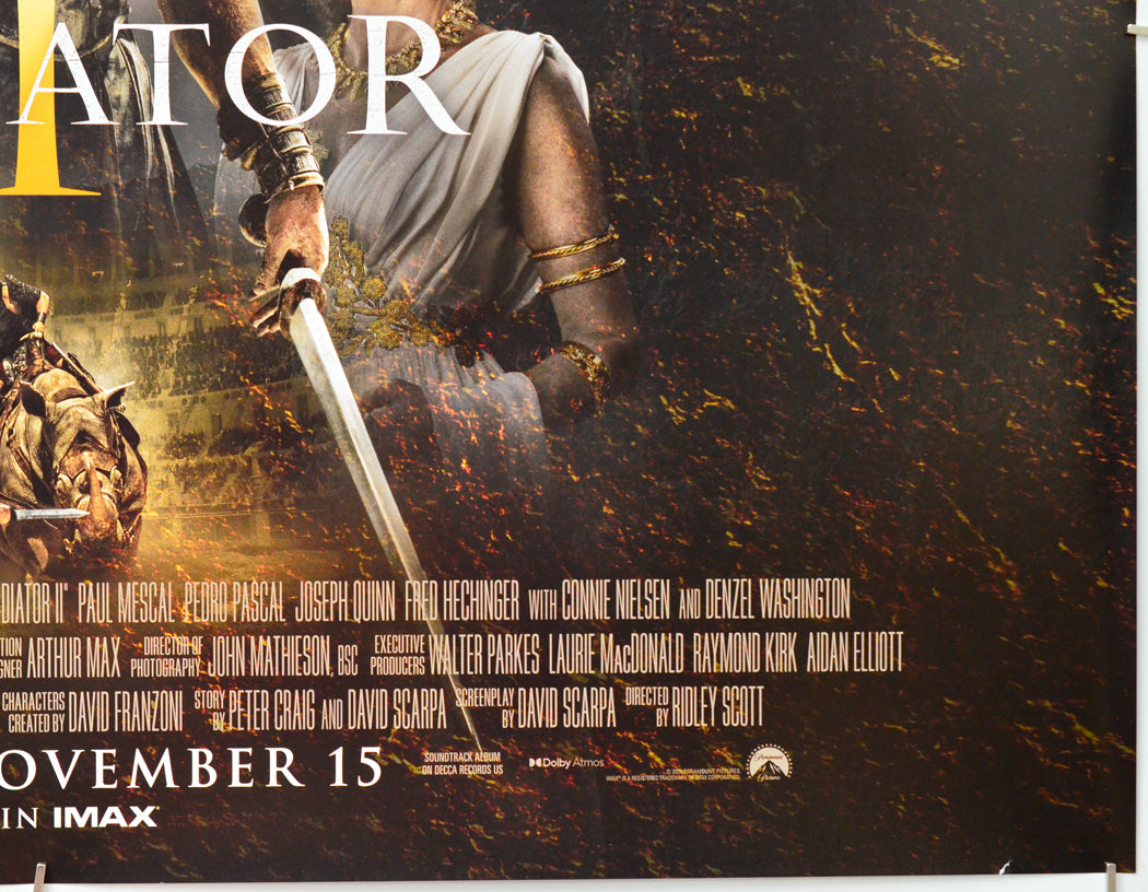 Gladiator II (Bottom Right) Cinema Quad Movie Poster 