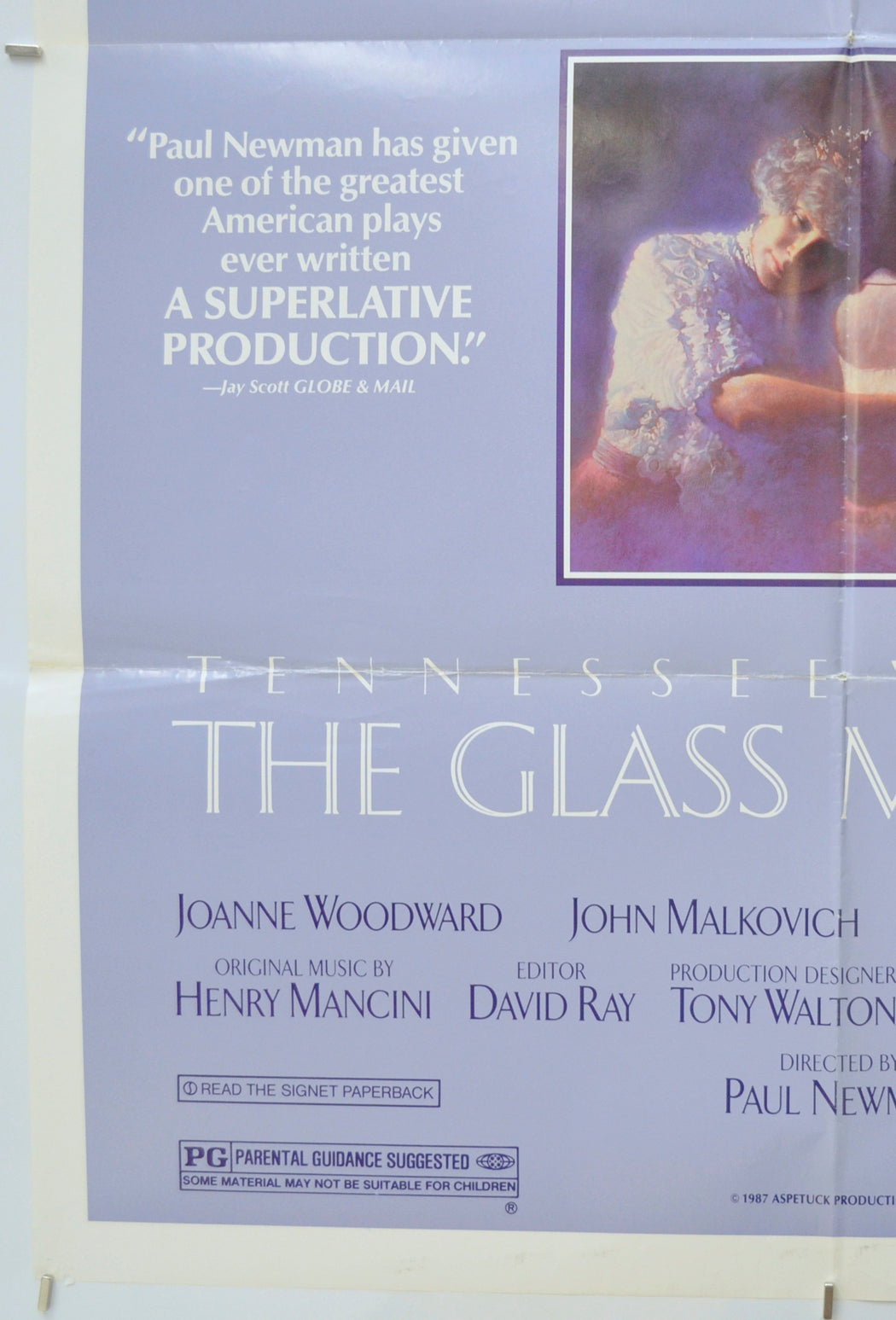 THE GLASS MENAGERIE (Bottom Left) Cinema One Sheet Movie Poster 