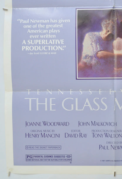 THE GLASS MENAGERIE (Bottom Left) Cinema One Sheet Movie Poster 