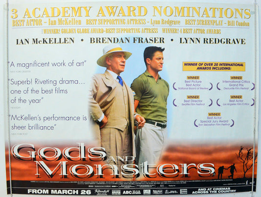 Gods And Monsters Original British Quad Poster - Film Poster - Movie Poster 