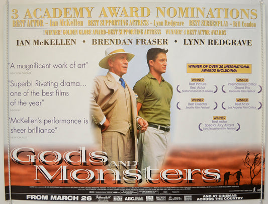 Gods And Monsters  Original Quad Poster - Film Poster - Movie Poster