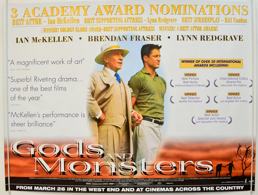 Gods And Monsters Original Quad Poster - Film Poster - Movie Poster  