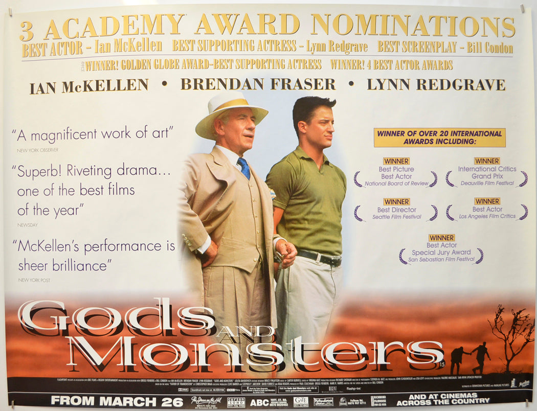 Gods And Monsters Original Quad Poster - Film Poster - Movie Poster  