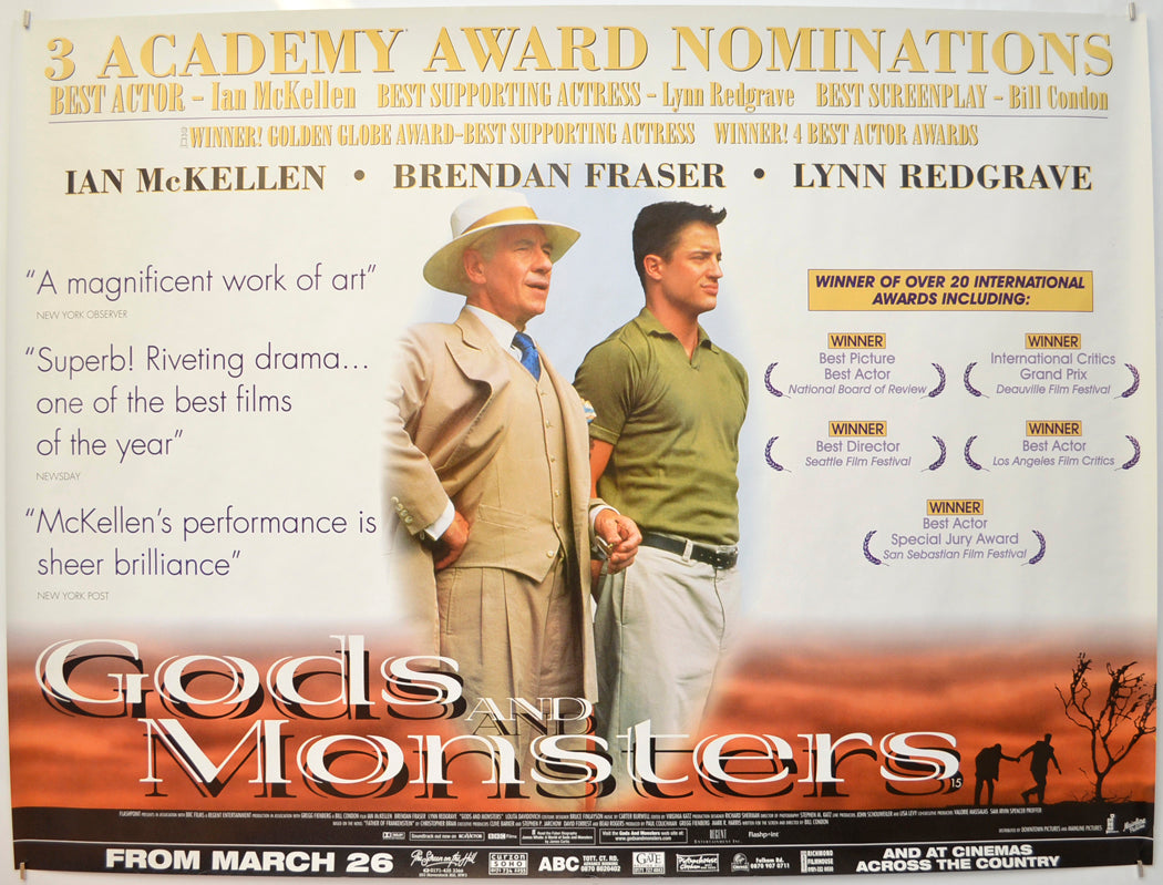 Gods And Monsters Original Quad Poster - Film Poster - Movie Poster  