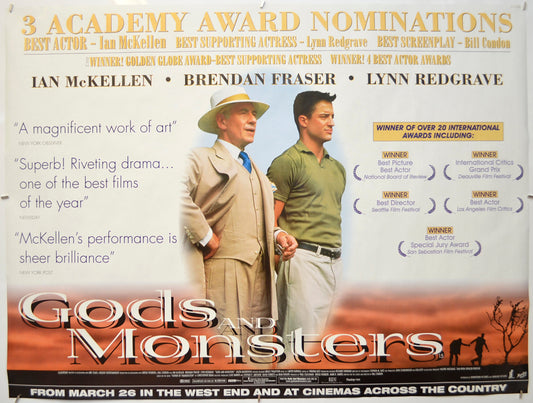 Gods And Monsters Original Quad Poster - Film Poster - Movie Poster