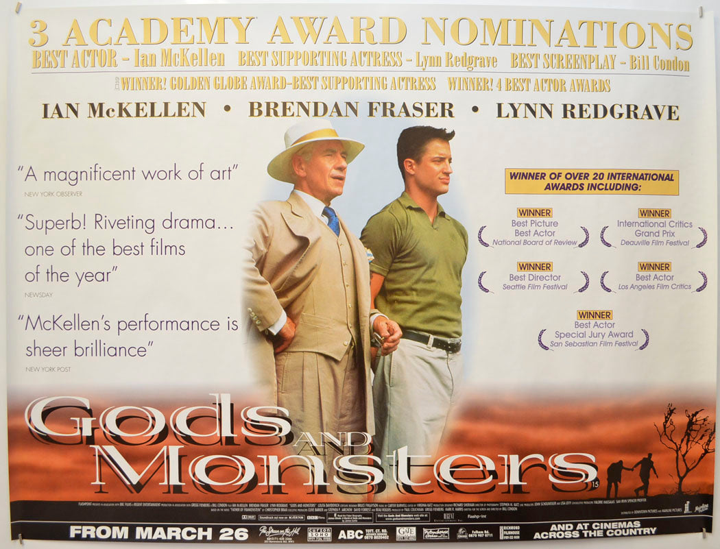 Gods And Monsters Original Quad Poster - Film Poster - Movie Poster