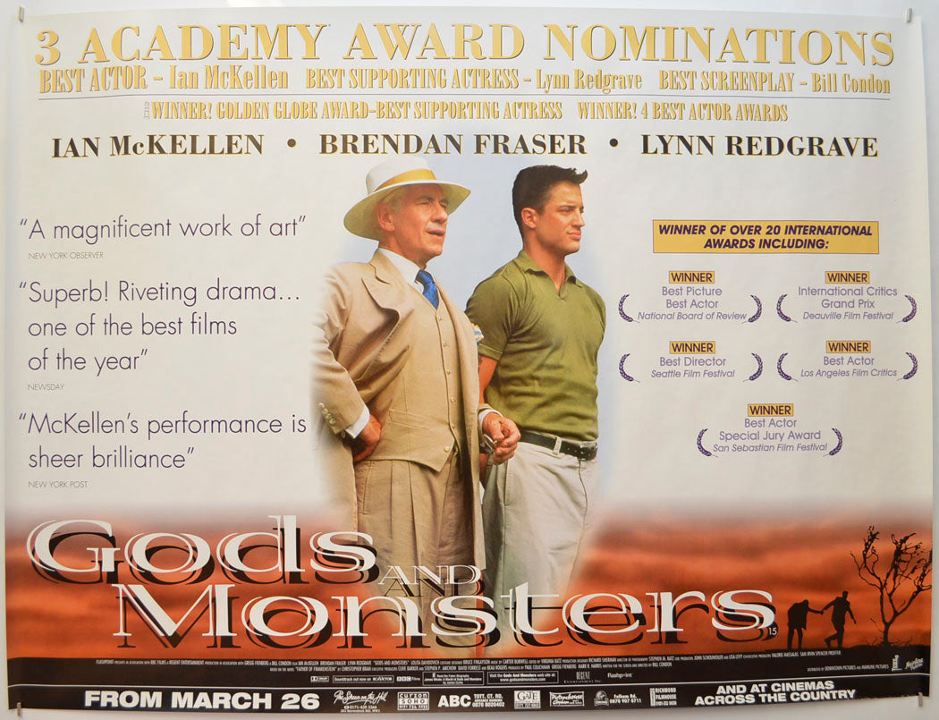 Gods And Monsters Original Quad Poster - Film Poster - Movie Poster