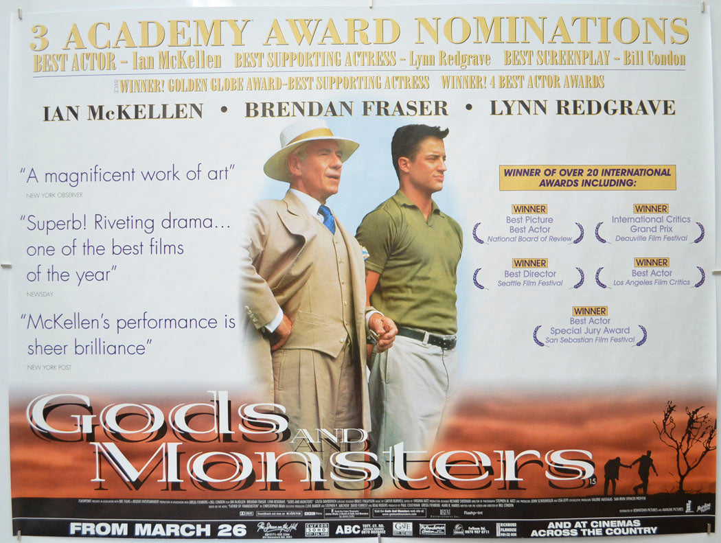 Gods And Monsters Original Quad Poster - Film Poster - Movie Poster