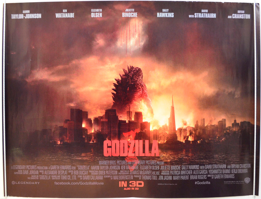 Godzilla  (Teaser / Advance Version)   Original British Quad Poster - Film Poster - Movie Poster 