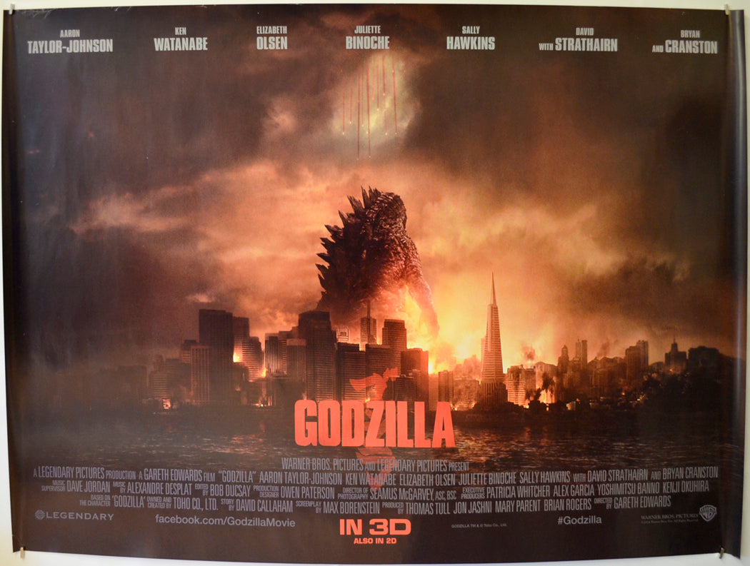 Godzilla  (Teaser / Advance Version)   Original Quad Poster - Film Poster - Movie Poster