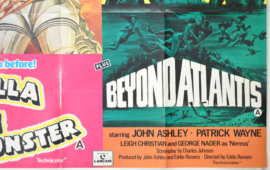 GODZILLA VS COSMIC MONSTER / BEYOND ATLANTIS (Bottom Right) Cinema Quad Movie Poster 