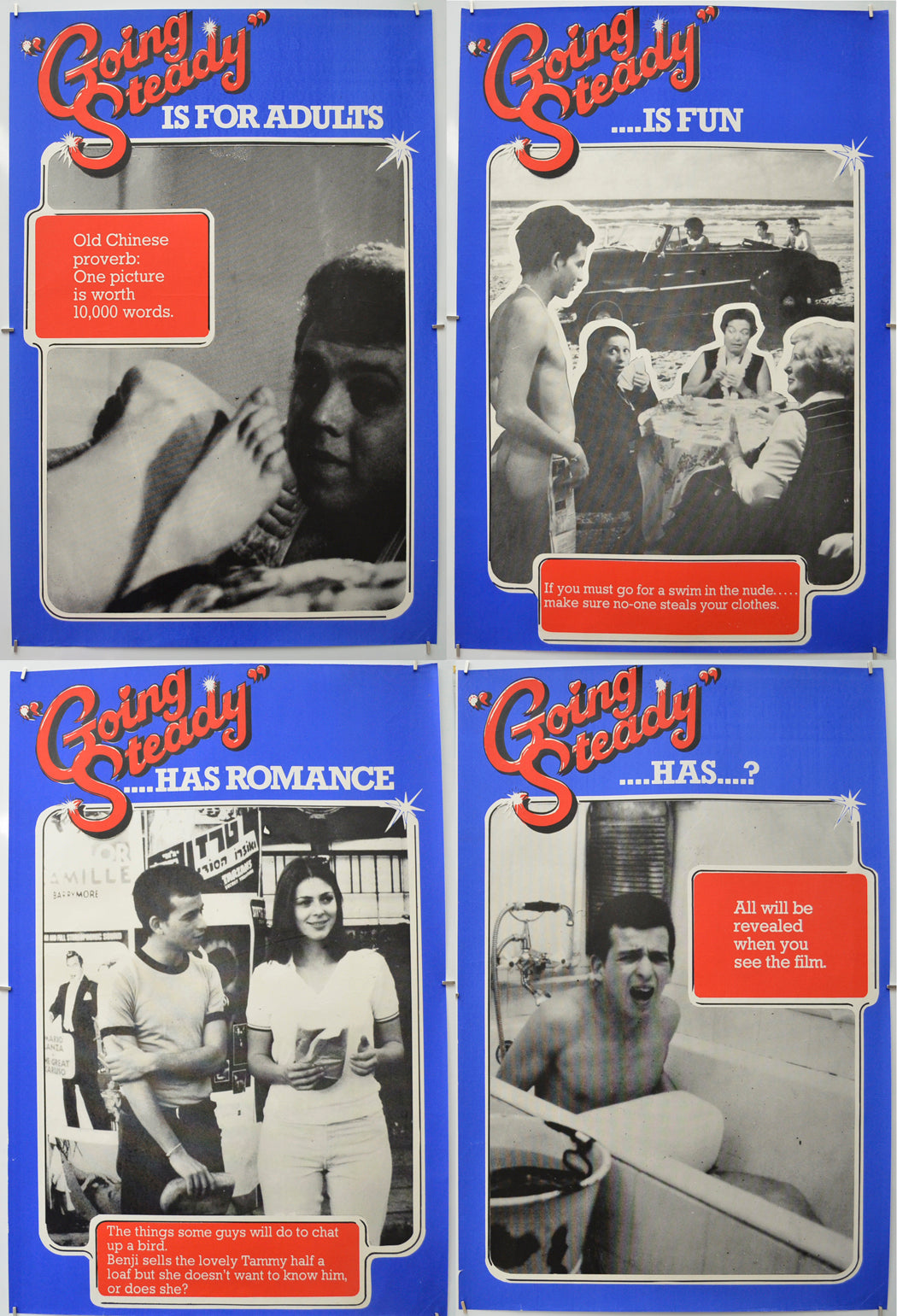 Going Steady (Lemon Popsicle 2) Original Set of 4 Double Crown Posters - Film Poster - Movie Posters - Cinema Posters 