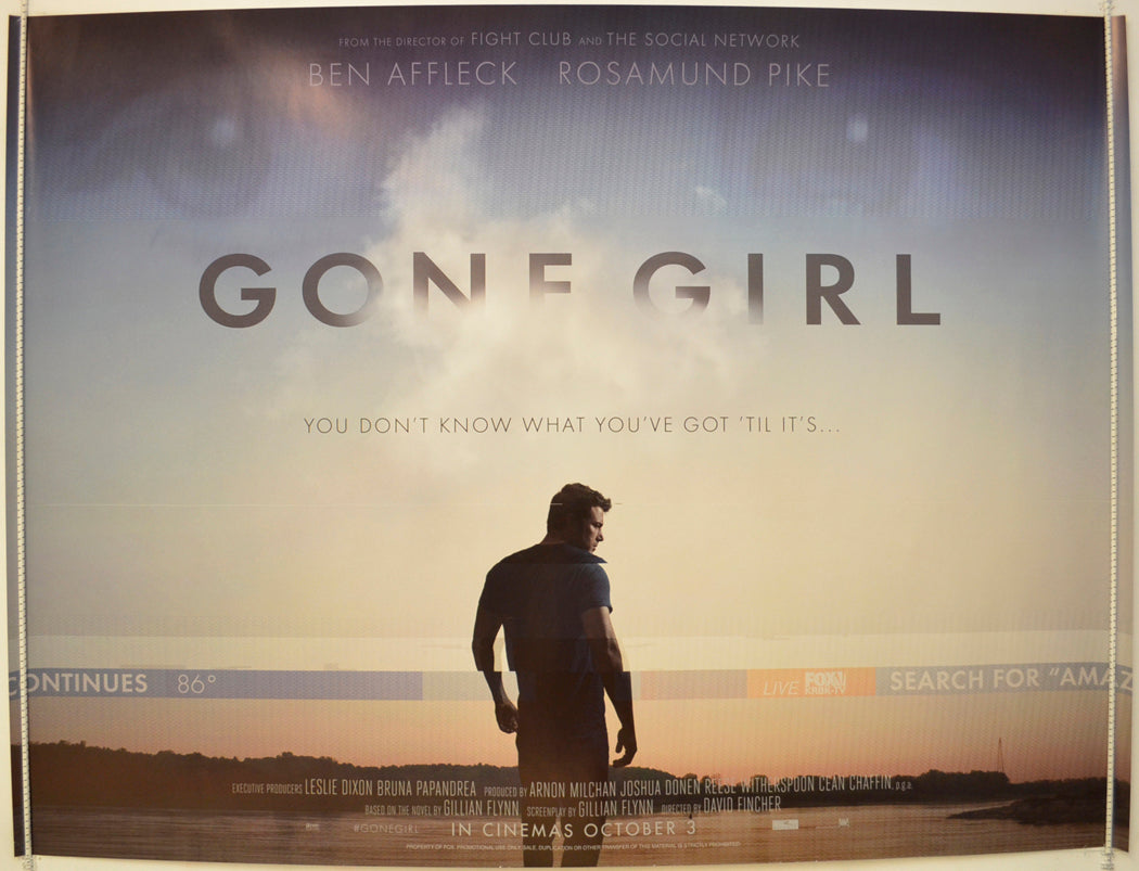 Gone Girl  Original Quad Poster - Film Poster - Movie Poster 