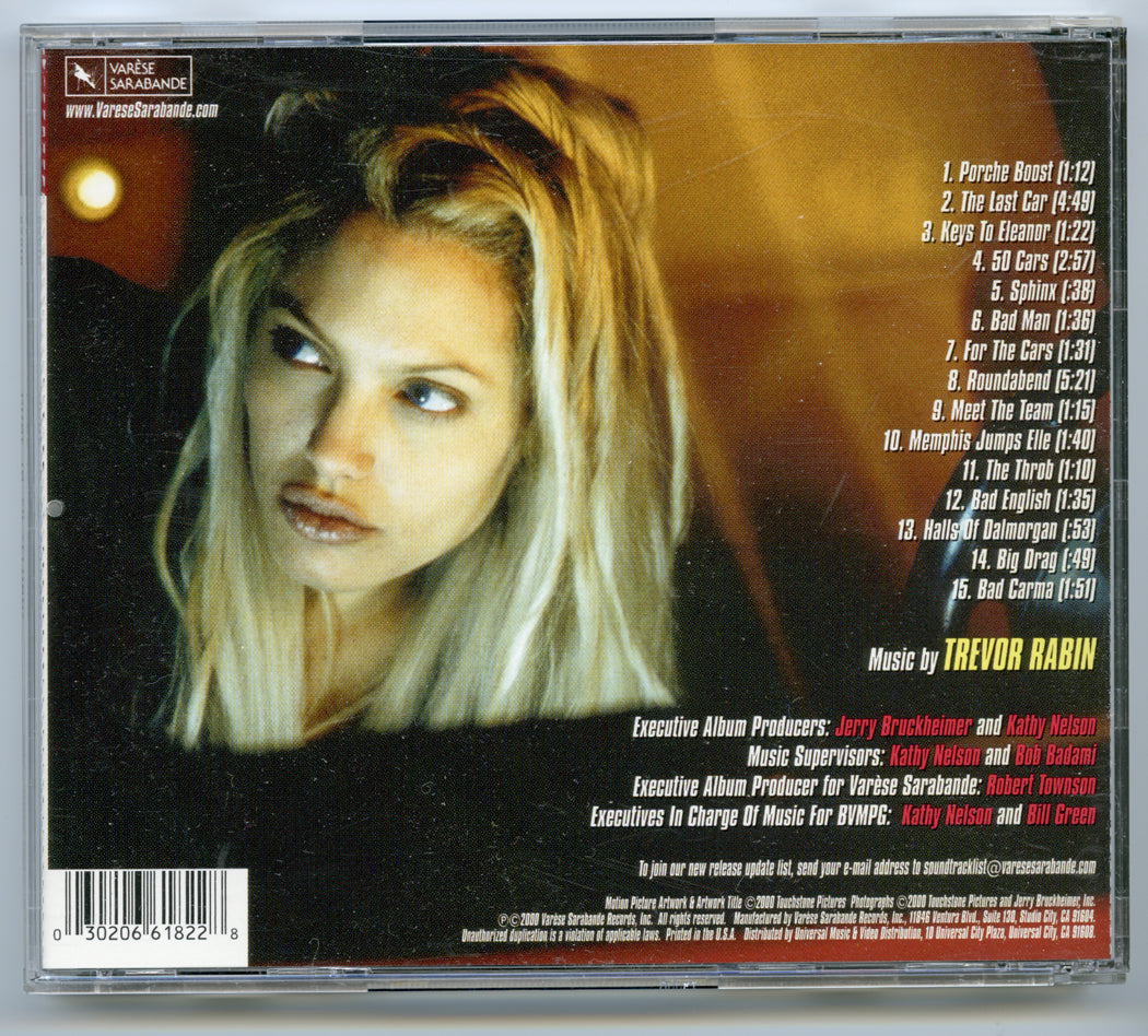 GONE IN 60 SECONDS - THE SCORE Original CD Soundtrack (back) 