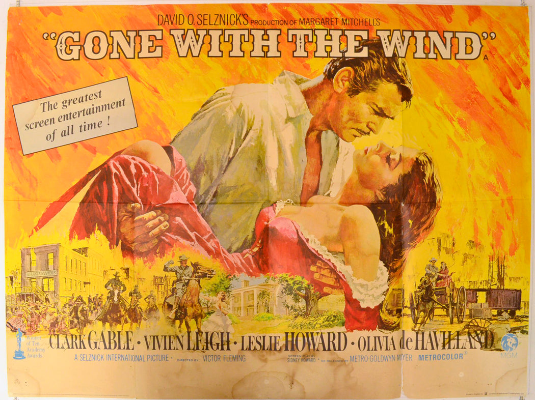 Gone With The Wind  Original British Quad Poster - Film Poster - Movie Poster