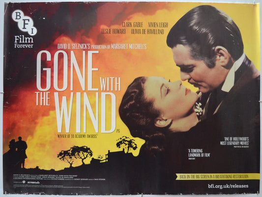 Gone With The Wind (2013 BFI re-release Poster)  Original Quad Poster - Film Poster - Movie Poster