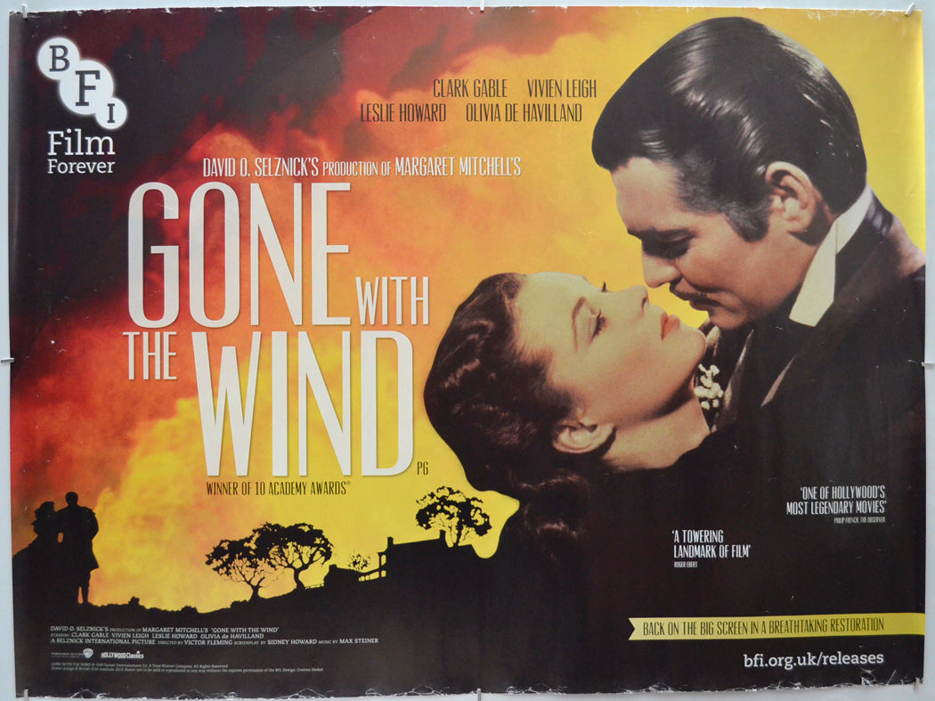 Gone With The Wind (2013 BFI re-release Poster)  Original Quad Poster - Film Poster - Movie Poster