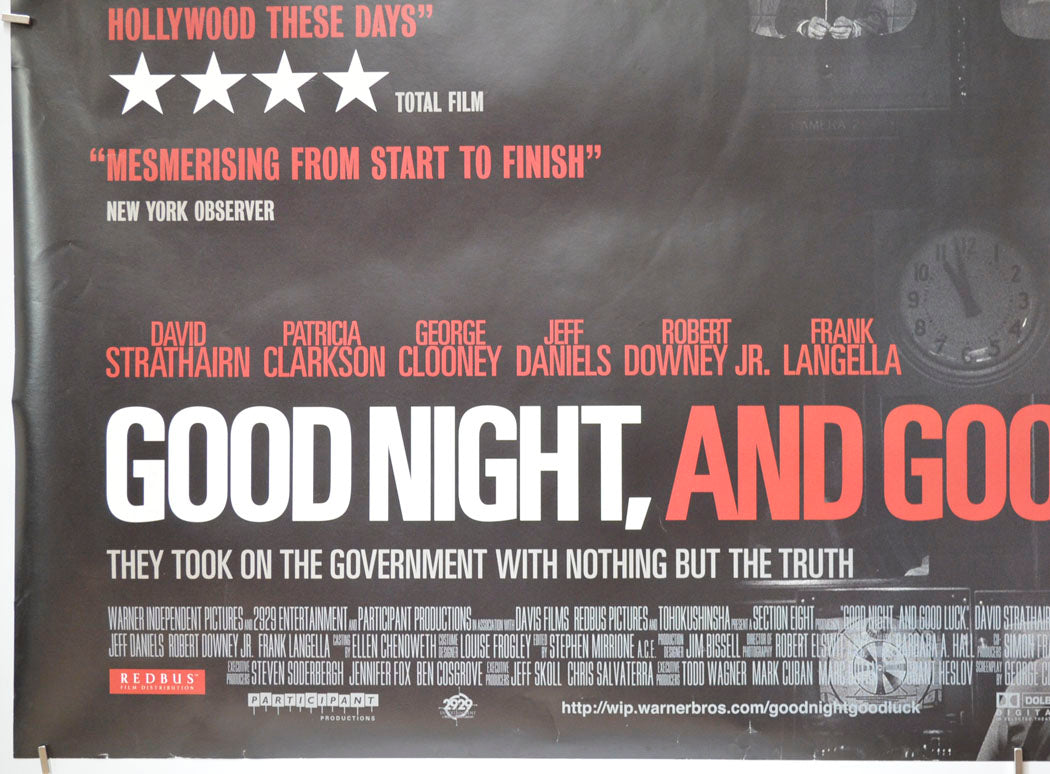 GOOD NIGHT AND GOOD LUCK (Bottom Left) Cinema Quad Movie Poster 