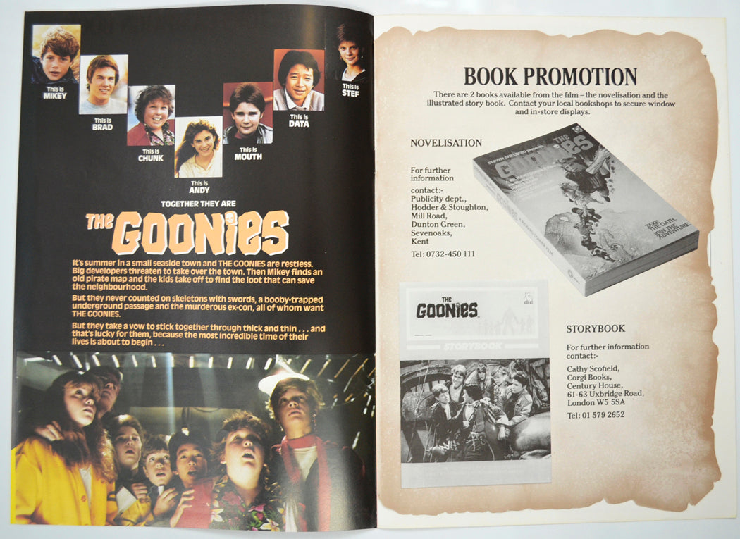 THE GOONIES Cinema Exhibitors Campaign Pressbook - INSIDE 