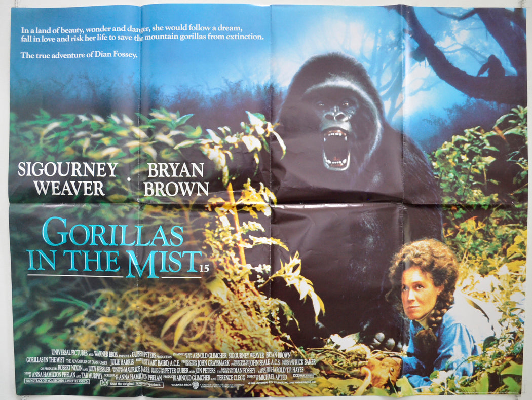 Gorillas In The Mist  Original British Quad Poster - Film Poster - Movie Poster 