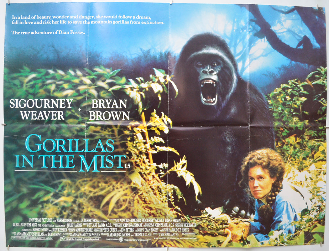 Gorillas In The Mist Original Quad Poster - Film Poster - Movie Poster