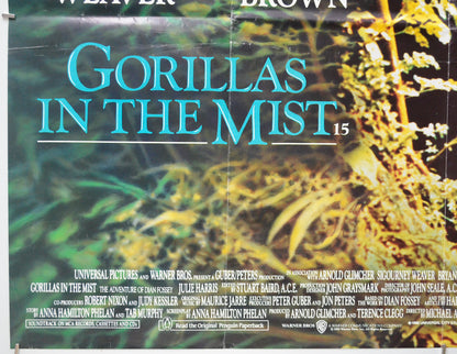 GORILLAS IN THE MIST (Bottom Left) Cinema Quad Movie Poster 