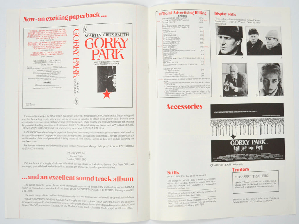 GORKY PARK Cinema Exhibitors Campaign Pressbook - INSIDE 