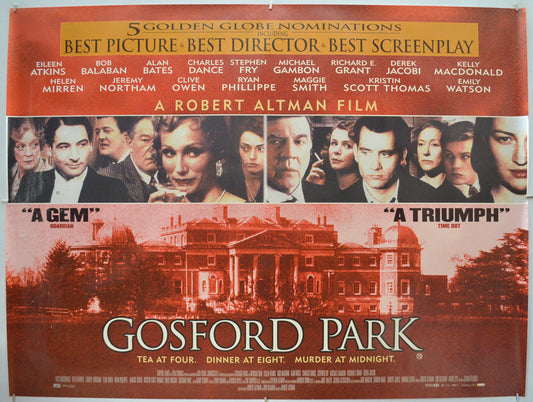 Gosford Park Original Quad Poster - Film Poster - Movie Poster