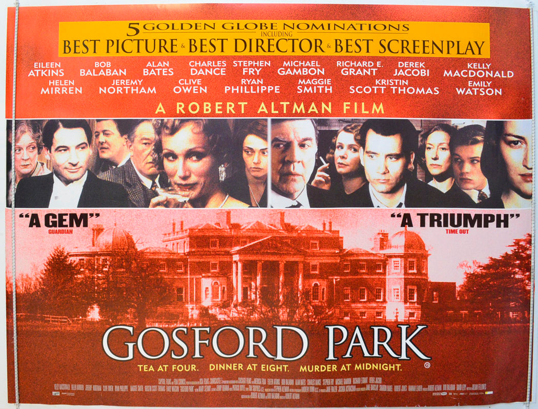 Gosford Park Original British Quad Poster - Film Poster - Movie Poster 