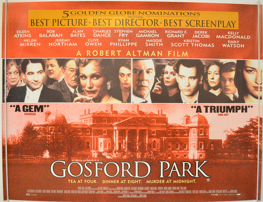 Gosford Park  Original Quad Poster - Film Poster - Movie Poster 