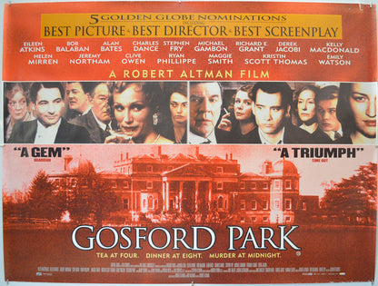 Gosford Park Original Quad Poster - Film Poster - Movie Poster