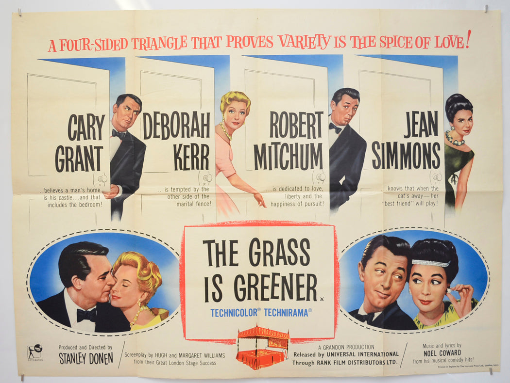 The Grass Is Greener Original Quad Poster - Film Poster - Movie Poster  