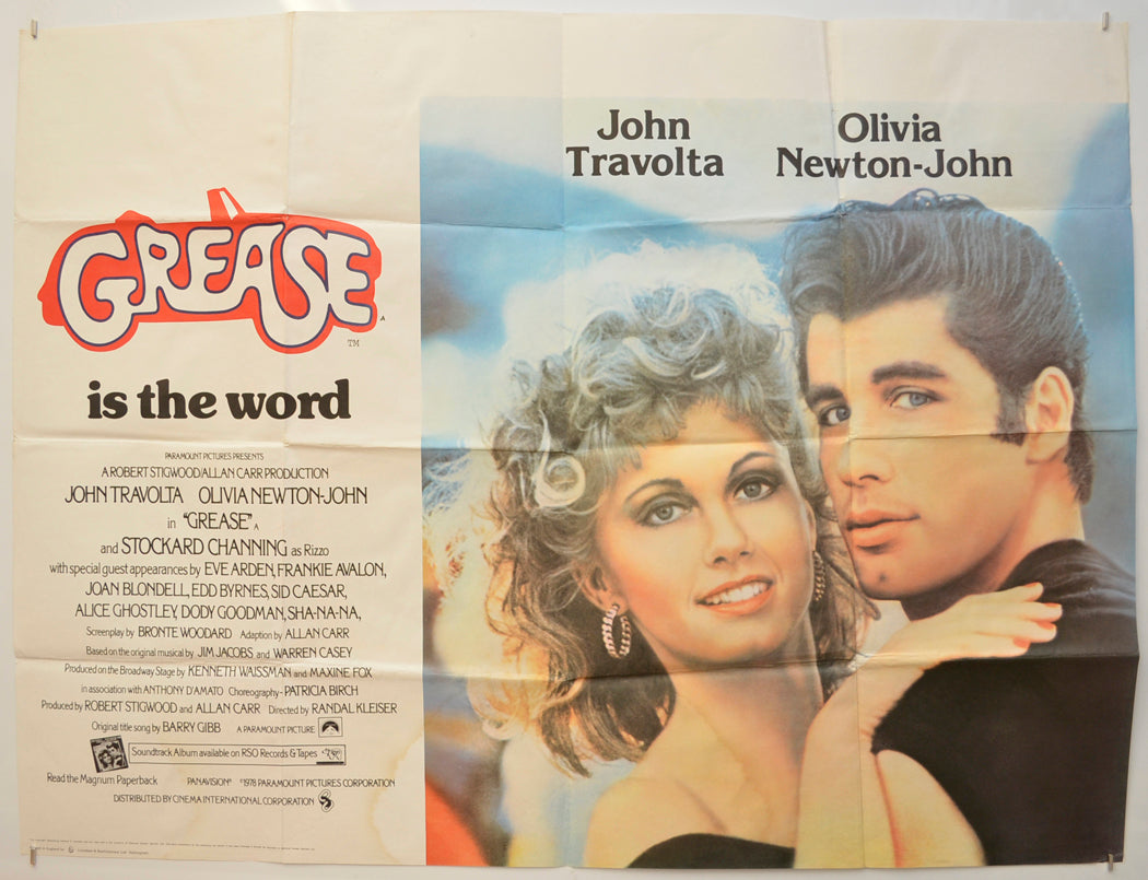 Grease Original Quad Poster - Film Poster - Movie Poster  