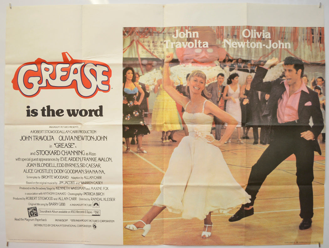 Grease  (Style B) Original Quad Poster - Film Poster - Movie Poster  