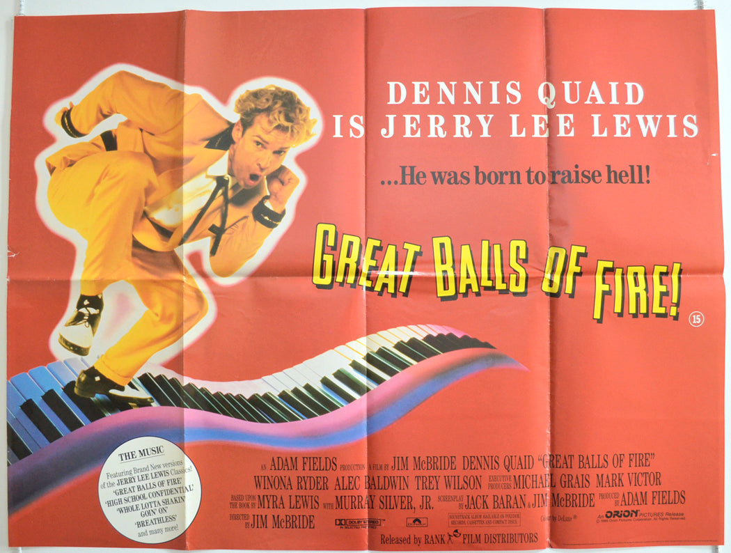 Great Balls Of Fire  Original British Quad Poster - Film Poster - Movie Poster 