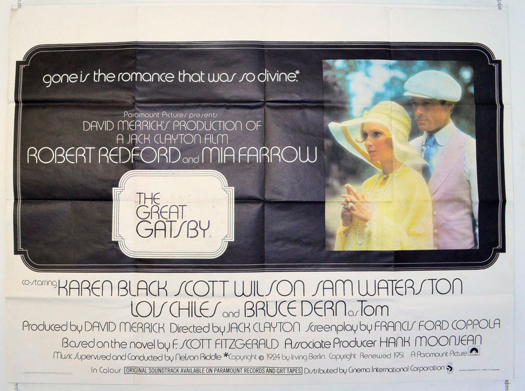 The Great Gatsby  Original British Quad Poster - Film Poster - Movie Poster