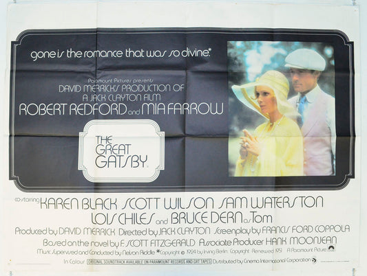 The Great Gatsby  Original British Quad Poster - Film Poster - Movie Poster