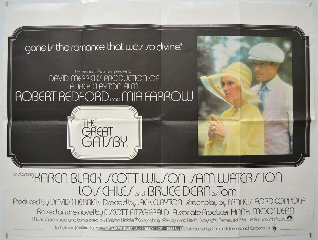 The Great Gatsby Original Quad Poster - Film Poster - Movie Poster