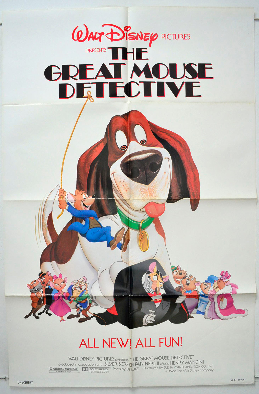 The Great Mouse Detective  (a.k.a. Basil The Great Mouse Detective)   Original One Sheet Poster - Movie Poster