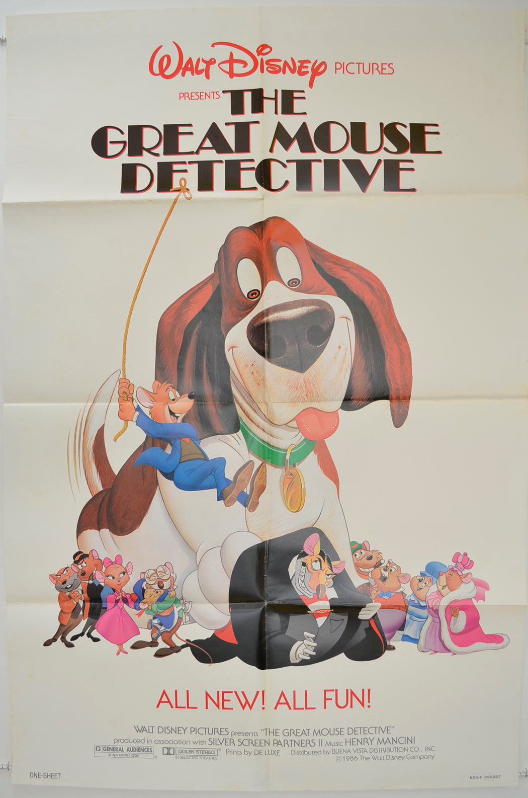 The Great Mouse Detective  (a.k.a. Basil The Great Mouse Detective)  Original One Sheet Poster - Film Poster - Movie Poster 