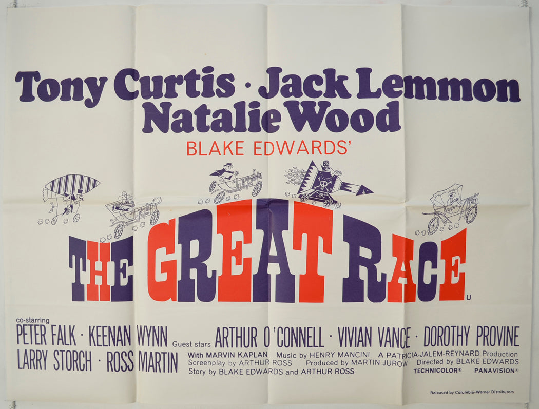 The Great Race  (1970’s Columbia-Warner re-release)  Original Quad Poster - Film Poster - Movie Poster 