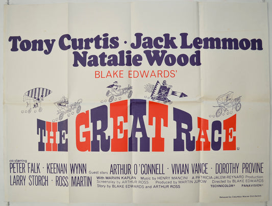 The Great Race  (1970’s Columbia-Warner re-release)  Original Quad Poster - Film Poster - Movie Poster 