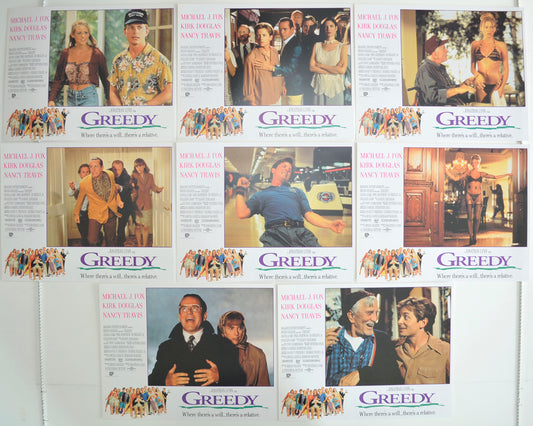 Greedy  Set of 8 Original Cinema Lobby Cards 