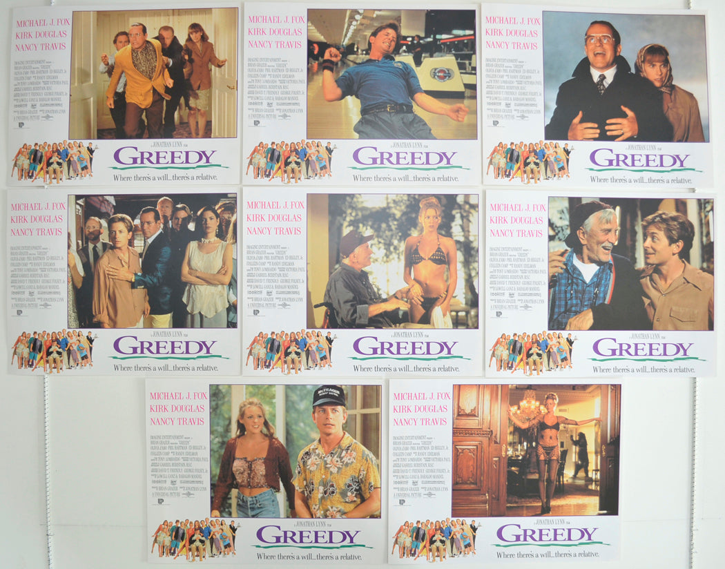 Greedy  Set of 8 Original Cinema Lobby Cards 