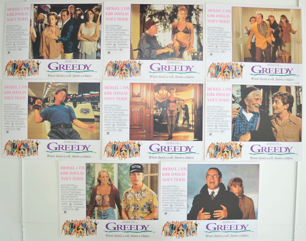 Greedy  Set of 8 Original Cinema Lobby Cards 