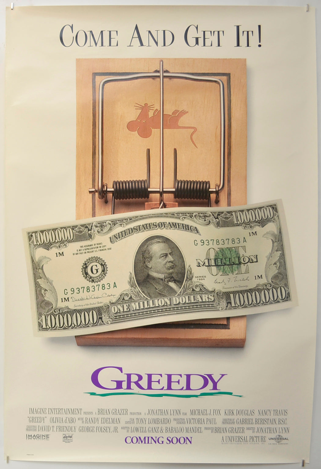 Greedy (Teaser / Advance Version)  Original One Sheet Poster - Film Poster - Movie Poster